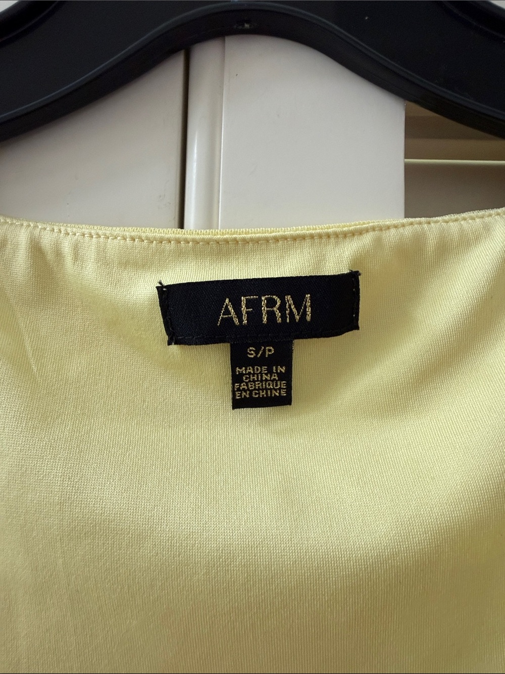 AFRM Lemon Yellow Ruched Cowl Mini Dress - Picture 2 of 4